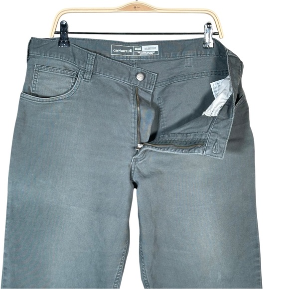 CARHARTT Rugged Flex Relaxed Fit Canvas 5-Pocket Work Pant 36x32 in Elm - Picture 8 of 13